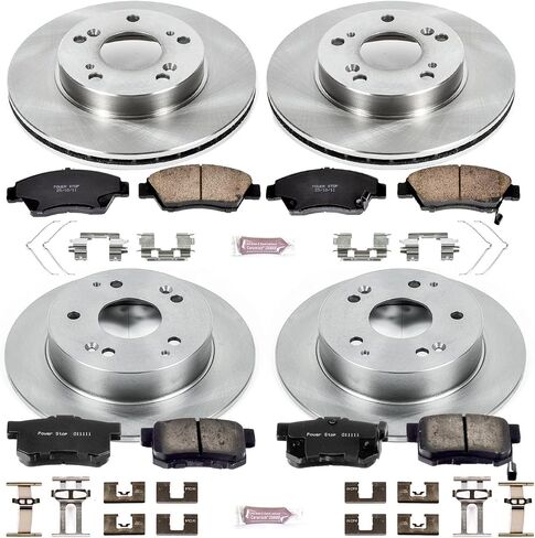 طقم فرامل بديلة أمامية وخلفية Power Stop KOE4276 Autospecialty - دوارات فرامل OE ووسادات فرامل سيراميك in Kuwait