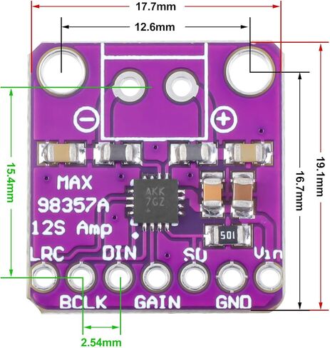 5Pcs MAX98357 Audio Power Amplifier Module I2S DAC Class D Audio Board with Du Pont Wire for Raspberry Pi Arduino ESP32 in Saudi Arabia
