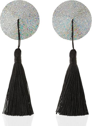 سيبا شرابة فطائر اللحم بتلات الثدي 1 زوج منصات الصدر سلسلة يغطي حمالة صدر لاصقة سيليكون الترتر الملابس الداخلية سباركلي الراين أغطية الجسم الحشو القابلة لإعادة الاستخدام تناسب النساء، الهذيان، حزب (الفضة) in Kuwait