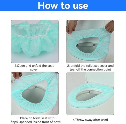8 Pack Toilet Seat Covers for Travel Disposable Non-Woven Toilet Seat Cushion Portable Double-Layer Toilet Seat Mat for Kids Potty Training and Public Toilet (Individual Package) in Saudi Arabia
