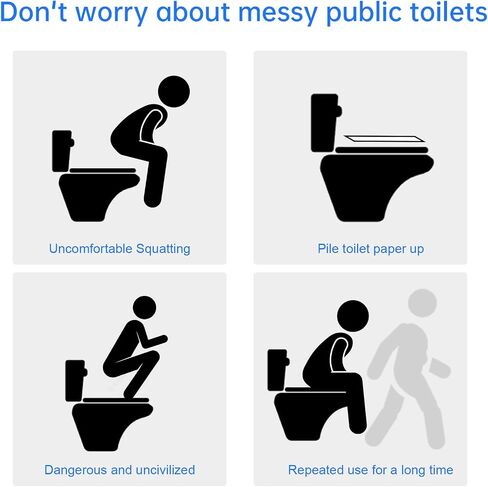 8 Pack Toilet Seat Covers for Travel Disposable Non-Woven Toilet Seat Cushion Portable Double-Layer Toilet Seat Mat for Kids Potty Training and Public Toilet (Individual Package) in Saudi Arabia