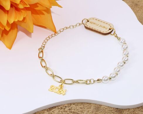 Mini 2024 Charm Beads Metal Year Letter Pendant Graduation Tassel Charms for Bracelet Earring Necklace Keychain Christmas Ornaments Jewelry Making Tags Crafting Supplies, 120PCS in Saudi Arabia