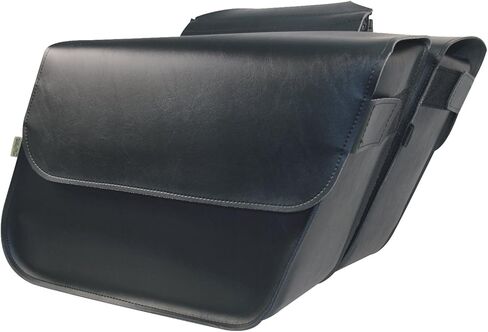 سلسلة Dowco Willie & Max 58803-00 Raptor: مجموعة حقائب سرج للدراجات النارية من الجلد الصناعي المائل الكبير، أسود، مقاس عالمي، سعة 37.5 لتر in Kuwait