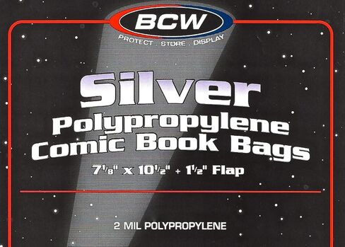 BCW Silver Age Comic Bags - 500 ct | Archival Quality, Acid-Free Protection for Silver Age Comic Books | 7 1/8 x 10 1/2 inches Comic Collection Storage Comic Books Bags in Saudi Arabia