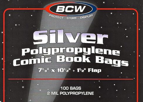BCW Silver Age Comic Bags - 500 ct | Archival Quality, Acid-Free Protection for Silver Age Comic Books | 7 1/8 x 10 1/2 inches Comic Collection Storage Comic Books Bags in Saudi Arabia