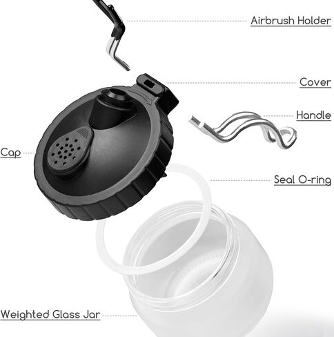 MEEDEN Airbrush Cleaning Kit, Heavy Glass Cleaning Pot with Air Filter Mat and Airbrush Holder, 5 Cleaning Brushes, 5 Cleaning Needles, 1 Nozzle Cleaning Needle in Saudi Arabia