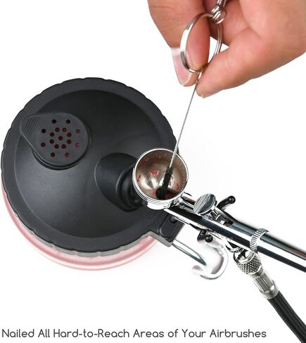 MEEDEN Airbrush Cleaning Kit, Heavy Glass Cleaning Pot with Air Filter Mat and Airbrush Holder, 5 Cleaning Brushes, 5 Cleaning Needles, 1 Nozzle Cleaning Needle in Saudi Arabia