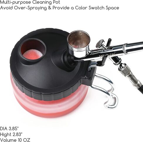 MEEDEN Airbrush Cleaning Kit, Heavy Glass Cleaning Pot with Air Filter Mat and Airbrush Holder, 5 Cleaning Brushes, 5 Cleaning Needles, 1 Nozzle Cleaning Needle in Saudi Arabia