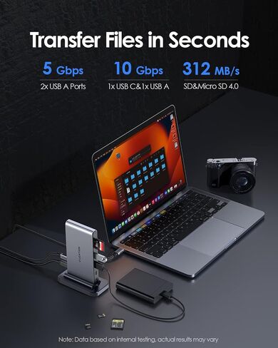 محطة إرساء LENTION USB C، 10 جيجابت في الثانية USB C ومنافذ USB A، 4K 60 هرتز HDMI، 100 واط PD، إيثرنت، قارئ بطاقات، USB 3.0، AUX، قاعدة USB C لأجهزة MacBook/Surface، المزيد، محور USB C للسائق الثابت (CB-D65، فضاء رمادي) in Kuwait