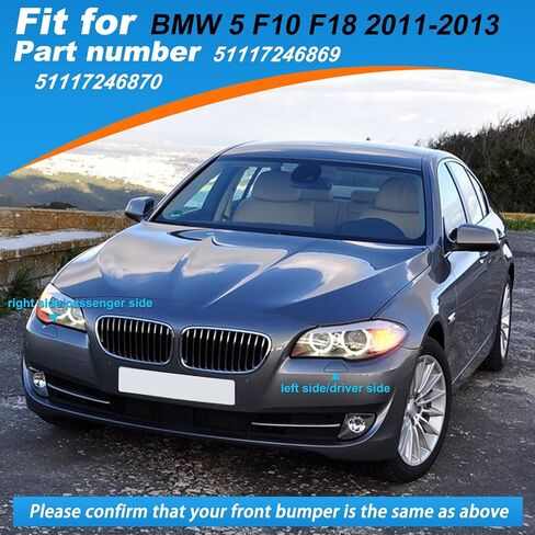 غطاء فوهة غسالة المصباح الأمامي للمصد الأمامي مناسب لسيارات BMW 5 Series F10 F18 2011 2012 2013 51117246869 51117246870 (أسود، جانب الركاب الأيمن) in Kuwait