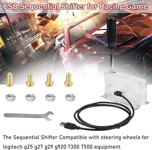 Endxedo USB متسلسل لجهاز الكمبيوتر الشخصي Windows PC Gearshfiter لـ Logitech G25 G27 G29 G920 TH8A Sim عجلة سباق مناسبة للأوساخ WRC Assetto Corsa LFS ETS Forza Horizon 4 PC win10 win7 XP in Kuwait