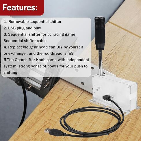 Endxedo USB متسلسل لجهاز الكمبيوتر الشخصي Windows PC Gearshfiter لـ Logitech G25 G27 G29 G920 TH8A Sim عجلة سباق مناسبة للأوساخ WRC Assetto Corsa LFS ETS Forza Horizon 4 PC win10 win7 XP in Kuwait