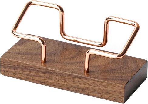 Business Card Holder for Desk, Modern Card Organizers and Office Desk Accessories for Men and Women (Walnut Golden) in Saudi Arabia