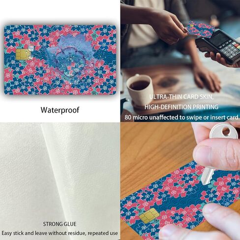 Cherry Card Stickers Skin No Bubble Slim Waterproof Anti-Wrinkling Removable Vinyl Debit Cover Credit Card Decals in Saudi Arabia
