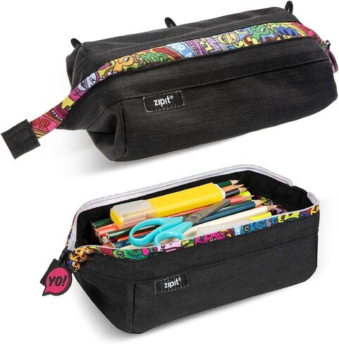 ZIPIT Lenny Pencil Case | Large Capacity Pencil Pouch | Pencil Bag for School, College and Office (Colorful) in Saudi Arabia
