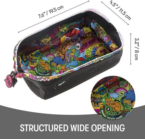 ZIPIT Lenny Pencil Case | Large Capacity Pencil Pouch | Pencil Bag for School, College and Office (Colorful) in Saudi Arabia