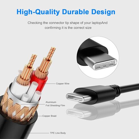 شاحن كمبيوتر محمول USB C 100 واط شاحن PD سريع 100 واط لـ Asus ROG Flow Z13 X13 ZenBook 14X 14 Mac Book Pro/Air More، M1، USB-C DC 5V-20V 3.0A-5.0A، Lenovo Asus HP Acer Samsung LG Gaming Power Supply Cord in Kuwait