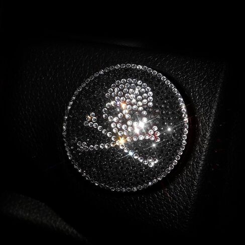 1 PC Skull Car Engine Start Stop Button Cover, Crystal Rhinestone Push Start Button Cover, Anti-Scratch Car Engine Decoration Protective Sticker, Universal for Most Cars, Trucks (Multicolored) in Saudi Arabia
