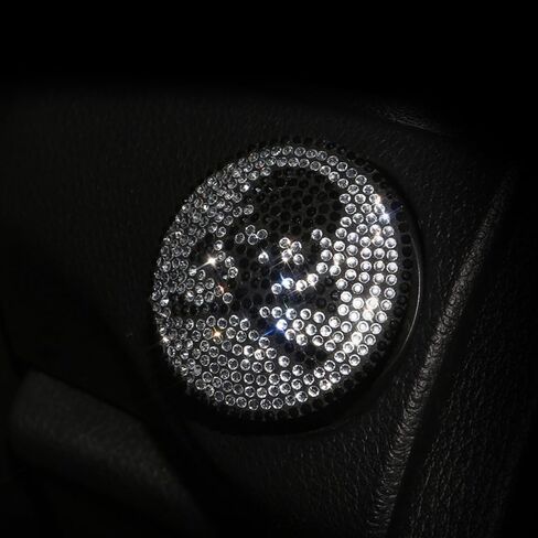 1 PC Skull Car Engine Start Stop Button Cover, Crystal Rhinestone Push Start Button Cover, Anti-Scratch Car Engine Decoration Protective Sticker, Universal for Most Cars, Trucks (Multicolored) in Saudi Arabia