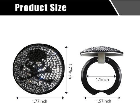 1 PC Skull Car Engine Start Stop Button Cover, Crystal Rhinestone Push Start Button Cover, Anti-Scratch Car Engine Decoration Protective Sticker, Universal for Most Cars, Trucks (Multicolored) in Saudi Arabia
