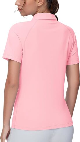 THE GYM PEOPLE Women's Slim Fit Polo Shirts Zip Up Lightweight Quick Dry Collared Golf Workout Tee Tops in Saudi Arabia
