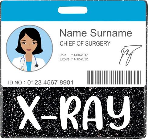 Plifal X-RAY شارة حامل بطاقة الأصدقاء ممرضة التمريض الملحقات بريق أسود أفقي معرف اسم تحديد العلامات ممرضة هدايا العمل in Saudi Arabia
