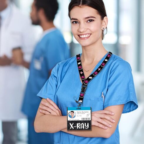 Plifal X-RAY شارة حامل بطاقة الأصدقاء ممرضة التمريض الملحقات بريق أسود أفقي معرف اسم تحديد العلامات ممرضة هدايا العمل in Saudi Arabia