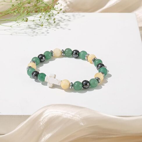 Cross Bracelet for Women Christian Gifts Colorful Imperial Stone Catholic Religious Jewelry Mothers Day Birthday Christmas Gifts for Women Mother Daughter Sister Girlfriend Grandma Wife in Saudi Arabia