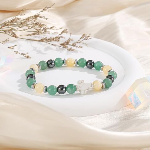 Cross Bracelet for Women Christian Gifts Colorful Imperial Stone Catholic Religious Jewelry Mothers Day Birthday Christmas Gifts for Women Mother Daughter Sister Girlfriend Grandma Wife in Saudi Arabia