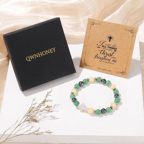 Cross Bracelet for Women Christian Gifts Colorful Imperial Stone Catholic Religious Jewelry Mothers Day Birthday Christmas Gifts for Women Mother Daughter Sister Girlfriend Grandma Wife in Saudi Arabia