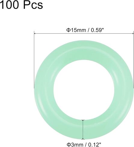 MECCANIXITY Tent Stakes Silicone O-Rings Glow in The Dark 15mm OD 3mm Width, Fluorescent Camping Tents Nail Accessory, Green Pack of 100 in Saudi Arabia