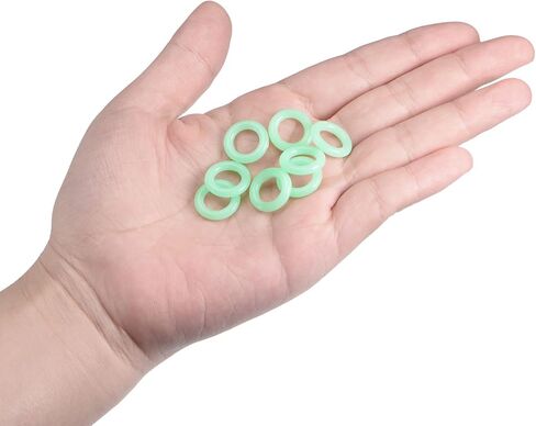 MECCANIXITY Tent Stakes Silicone O-Rings Glow in The Dark 15mm OD 3mm Width, Fluorescent Camping Tents Nail Accessory, Green Pack of 100 in Saudi Arabia