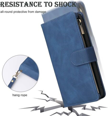 RANYOK Wallet Case Compatible with iPhone SE 2022 5G, iPhone 7/8/SE 2020 (4.7 inch), RFID Blocking PU Leather Flip Folio with Wrist Strap [Kickstand] Protective Case for iPhone 7/8/SE 2/SE 3 -Blue in Kuwait