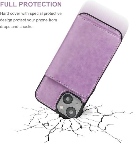 KIHUWEY for iPhone 14 Wallet Case Credit Card Holder Leather, Black in Kuwait