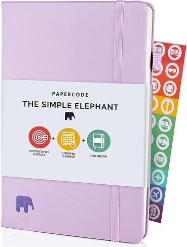 Simple Elephant Undated Planner for 2024 - Monthly, Weekly, Daily Planner - Leather Agenda Planner W/No Bleed Pages & Pen Holder - College, Work & Business Calendar Book in Saudi Arabia