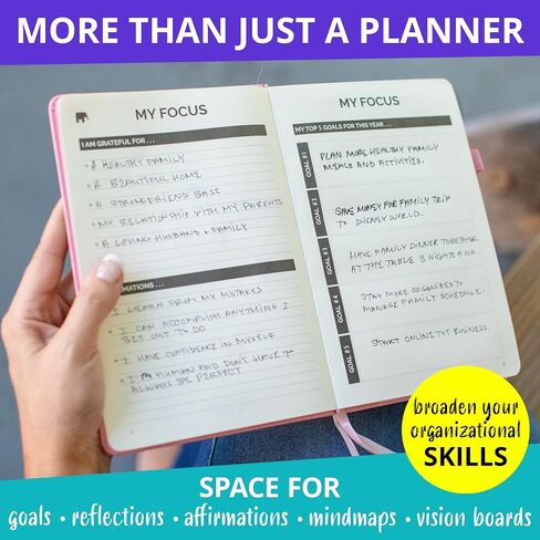 Simple Elephant Undated Planner for 2024 - Monthly, Weekly, Daily Planner - Leather Agenda Planner W/No Bleed Pages & Pen Holder - College, Work & Business Calendar Book in Saudi Arabia