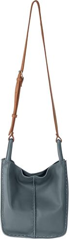 The Sak Los Feliz Crossbody in Leather, Adjustable Crossbody Strap, Dusty Blue in Saudi Arabia