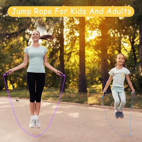 Jump Rope For Kids,Jump Rope Kids,Adjustable Soft Skipping Rope,Toddler Jump Rope With Skin-Friendly Foam Handles For Kids, Boys,Girls,Women, Men,Exercise Activity,Outdoor Fitness in Saudi Arabia