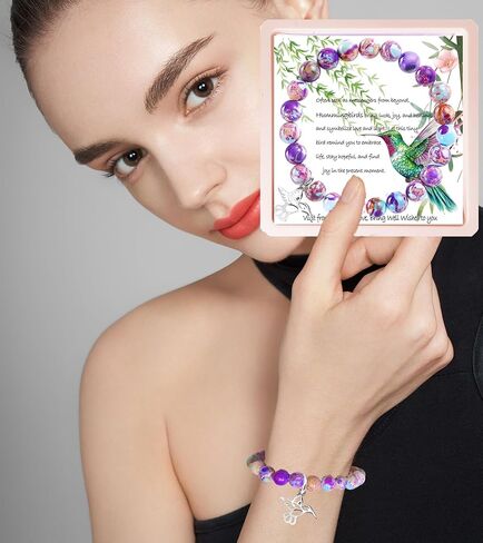 Hummingbird Bracelet for Women Hummingbird Lover Gifts Hummingbird Charm Jewelry Hummingbird Inspirational Gifts for Mom Daughter Sister Niece Granddaughter Best Friend Women Girls Birthday Gift in Kuwait