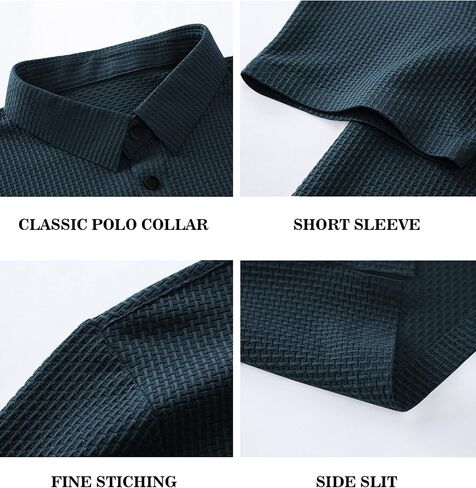 Polo Shirts for Men Short Sleeve Dry Fit 3 Button Moisture Wicking Athletic Pique Golf Shirts Collared Shirts in Saudi Arabia
