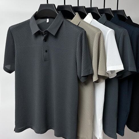 Polo Shirts for Men Short Sleeve Dry Fit 3 Button Moisture Wicking Athletic Pique Golf Shirts Collared Shirts in Saudi Arabia