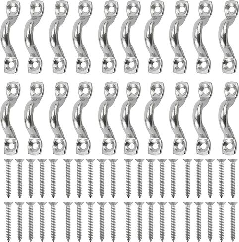 NovelBee 20Pack Bimini Boat Top Pad Eye with Screw,316 Stainless Steel Eye Straps,Deck Loops Tie Down Anchor Point for Kayak Canoe Rigging in Saudi Arabia