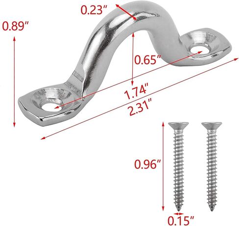 NovelBee 20Pack Bimini Boat Top Pad Eye with Screw,316 Stainless Steel Eye Straps,Deck Loops Tie Down Anchor Point for Kayak Canoe Rigging in Saudi Arabia