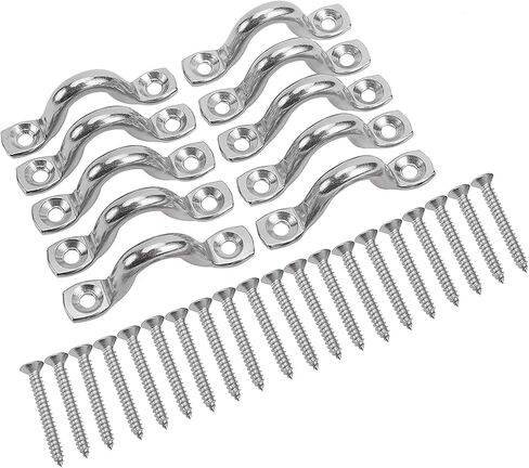 NovelBee 20Pack Bimini Boat Top Pad Eye with Screw,316 Stainless Steel Eye Straps,Deck Loops Tie Down Anchor Point for Kayak Canoe Rigging in Saudi Arabia