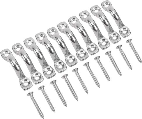 NovelBee 20Pack Bimini Boat Top Pad Eye with Screw,316 Stainless Steel Eye Straps,Deck Loops Tie Down Anchor Point for Kayak Canoe Rigging in Saudi Arabia