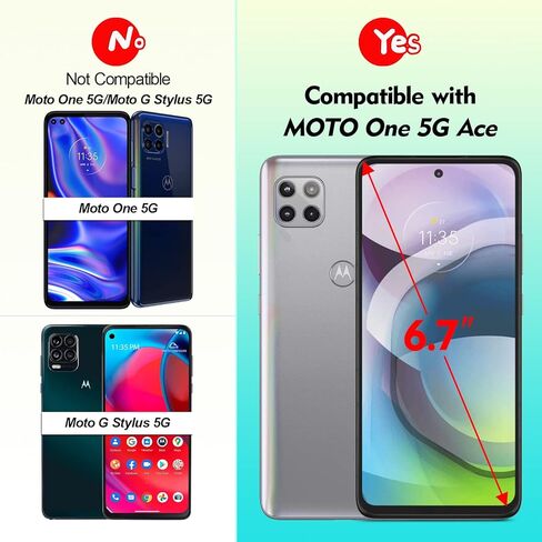 شاشة LCD لهاتف Motorola Moto One 5G Ace XT2113 مجموعة بديلة للشاشة تعمل باللمس مع أدوات إصلاح - ليست لهاتف Moto One 5G، أسود in Kuwait