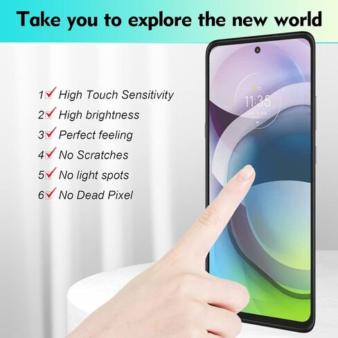 شاشة LCD لهاتف Motorola Moto One 5G Ace XT2113 مجموعة بديلة للشاشة تعمل باللمس مع أدوات إصلاح - ليست لهاتف Moto One 5G، أسود in Kuwait