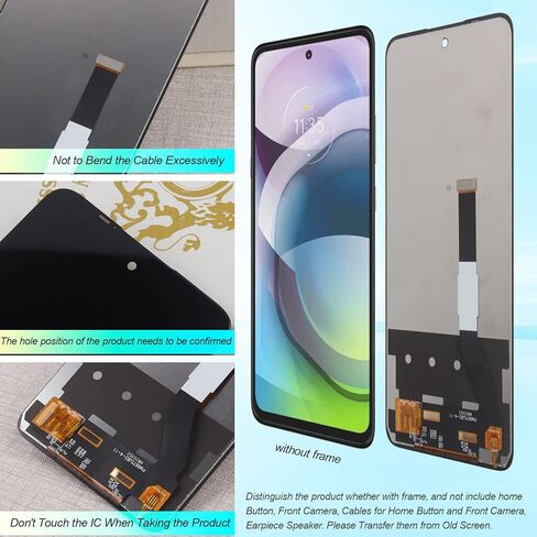 شاشة LCD لهاتف Motorola Moto One 5G Ace XT2113 مجموعة بديلة للشاشة تعمل باللمس مع أدوات إصلاح - ليست لهاتف Moto One 5G، أسود in Kuwait