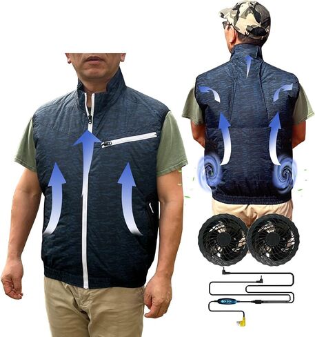HNH Cooling Vest For Men and Women- Air Conditioning Fans, Heat Reducing Clothing, Unique Design Provides UV Protection in Saudi Arabia