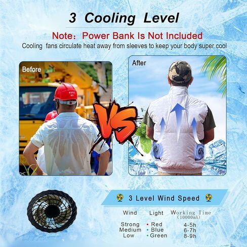 HNH Cooling Vest For Men and Women- Air Conditioning Fans, Heat Reducing Clothing, Unique Design Provides UV Protection in Saudi Arabia